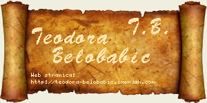 Teodora Belobabić vizit kartica